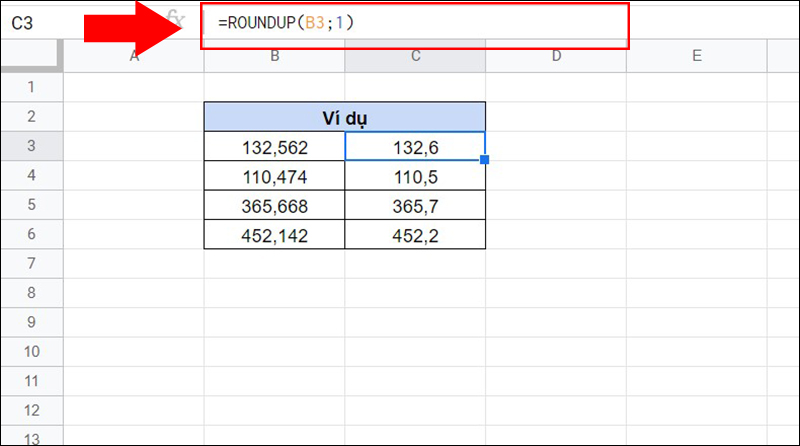 V&iacute; dụ h&agrave;m ROUNDUP